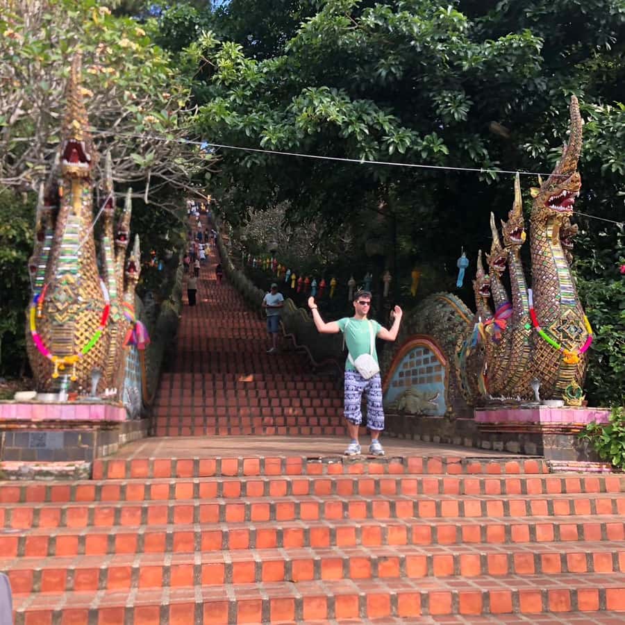From Chiang Mai: Temples, Sticky Waterfall, and Orchid Farm - Doi Suthep and the view over Chiang Mai