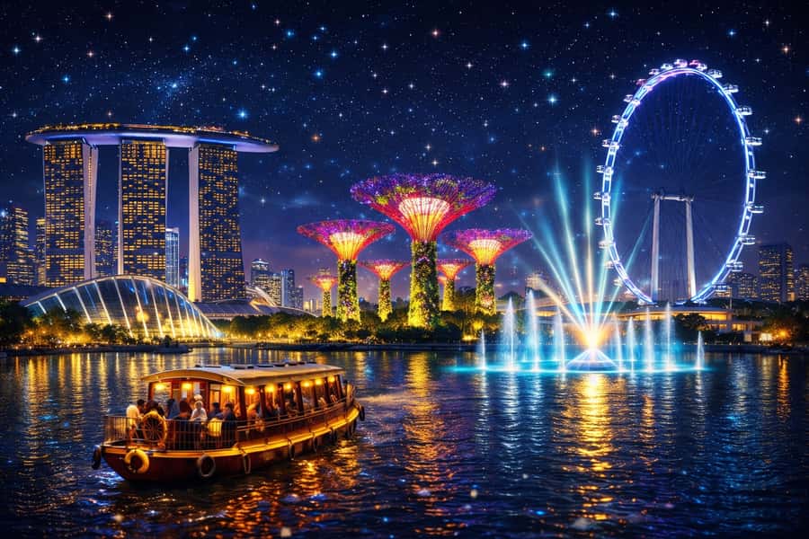Singapore Starry Night: Cruise, Garden Rhapsody & Spectra - Clarke Quay and the half-hour river cruise