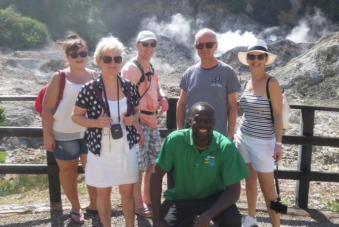 Trip to Soufiere: Volcano, Twin Pitons, Waterfall, Mud Bath & Botanical Garden - Castries viewpoint and the opening drive
